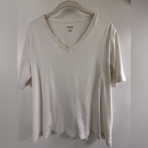 Chico's Cream V-Neck Top